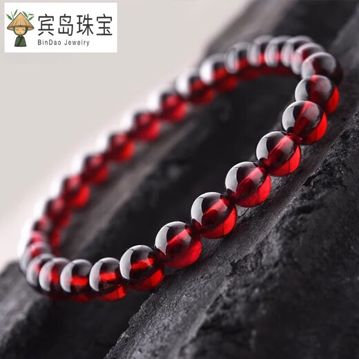 Bindao garnet bracelet for women, burgundy crystal beads, loose beaded beaded bracelet, personalized and versatile, bead diameter is about 4mm (6A boutique grade)