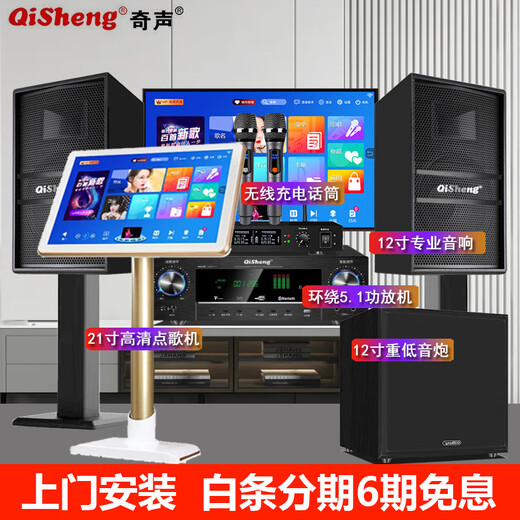 奇声家庭ktv音响套装点歌机卡拉ok点唱一体机家用家庭影院K歌会议室设备全套电视客厅音箱专业唱歌组合 震撼版+22寸点歌机+话筒+炮