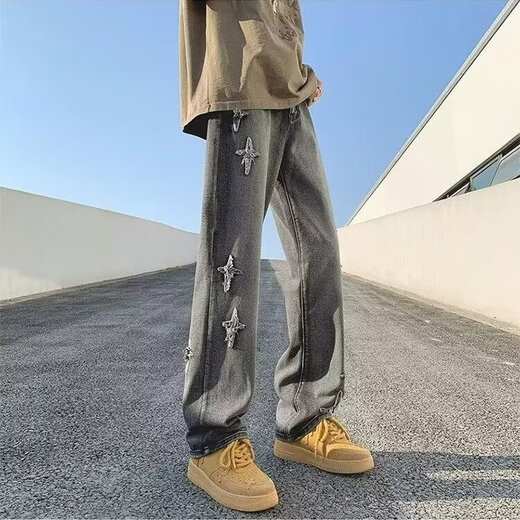 Men's Men's Man's совместный американский стиральный ретро-джинсы мужской новый модный бренд свободная повседневная рабочая одея