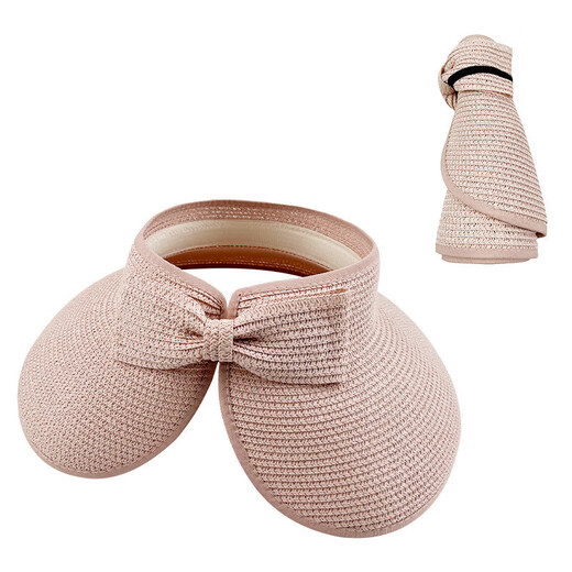 Été pliable vide haut chapeau de paille portable protection solaire extérieur grand bord du soleil coule de soleil à la mode