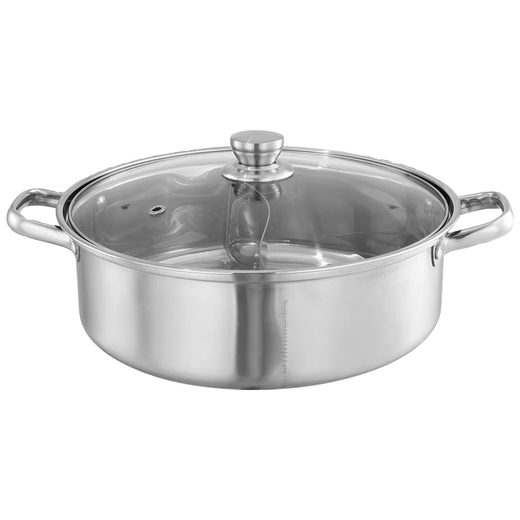 Kitchen plan thickened bottom 304 stainless steel mandarin duck pot large capacity soup pot induction cooker gas universal hot pot special pot