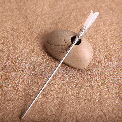 Bao Xiayue ancient Hanfu magnolia hairpin white jade hairpin ancient style headdress retro palace hair ornaments hair ornaments magnolia jade hairpin