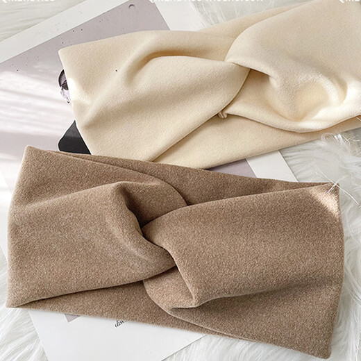 Laishuhui headband to keep warm in winter wide-brimmed headband for women's sports hair binding and face wash headband headband headband hair accessories khaki color model headband color