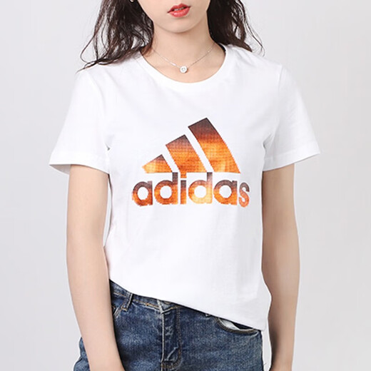 Adidas Femenina de manga corta Primera y verano NUEVA Running Training Fitness Sportswear Camiseta media manga de manga cómoda cómodo y transpirable