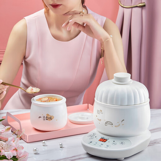 Bear bird's nest stew pot electric stew pot electric stew pot stew pot water-proof stew pot ceramic mini soup pot health pot full ceramic triple lid water lock 0.6L DDZ-B06R1