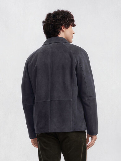 GANT Barn style leather jacket 25 autumn and winter new men's short sheep suede jacket jacket 943-dark gray one size 48 (170)