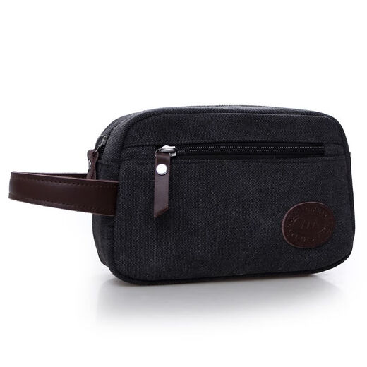 Large capacity wear-resistant canvas clutch bag men's bag casual handbag men's key coin wallet men's travel grocery shopping bag khaki