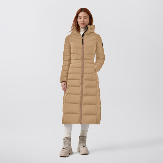 Canada Gans Clair Damen Black Label Long Outdoor Parker Big Goose Down Jacke 2330 WB 1483 Wüstenfarbe L.