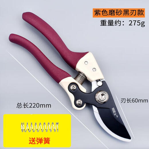 JCZS German quality precision fruit tree pruning scissors, tree thick branch flower pruning shears, special labor-saving for home gardening, purple, purple frosted black blade