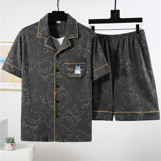 UKUHPK男士夏季薄款卡通短袖睡衣家居服套装 卡通3271【品牌款】 M 标准(高165\100斤)