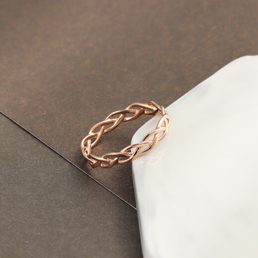 Xuecong 18K rose gold K gold ring women's plain gold ring gift tail ring 18K rose gold 11#1.43g