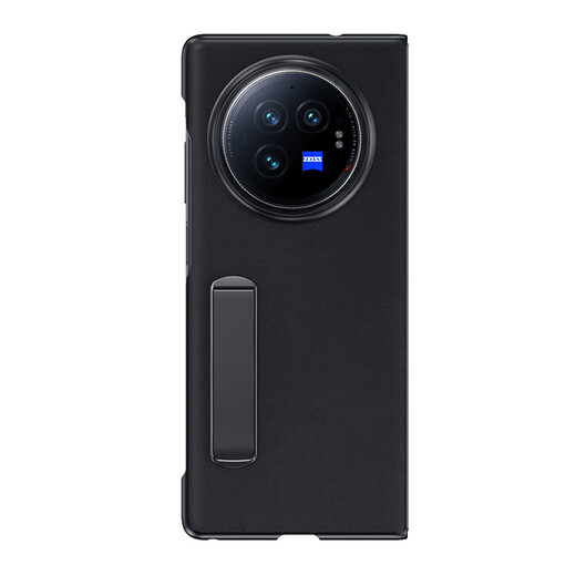 Escase für vivo x fold3 Mobiltelefon Hülle Bracket Schutzabdeckung Anti-Fall Real Cowide Business Leder Hülle Einfache Flip-Fold-Abdeckung Fullcrum Shell Elegant Schwarz