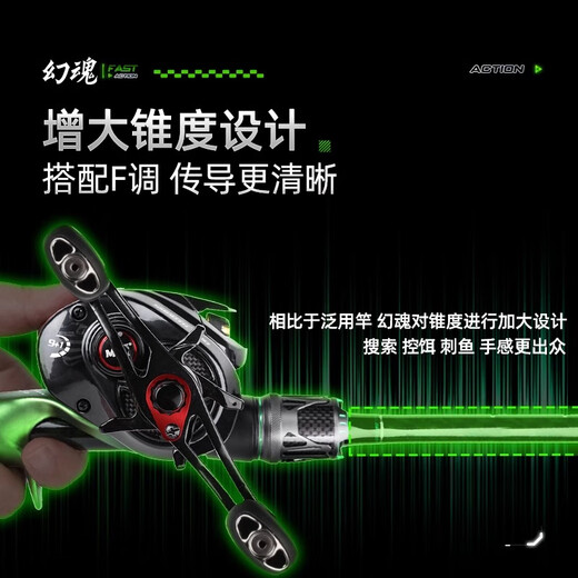 汉鼎幻魂路亚竿泛用竿鲈鱼超快调碳素路亚杆单竿直柄枪柄鱼竿抛竿 682m 2.03米直柄S【泛用闭眼入】