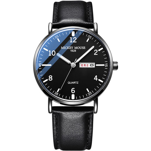 Disney Student Watch Men's Simple Waterproof Double Calendar Quartz Senior High School Student Exam Watch MK-12053B2