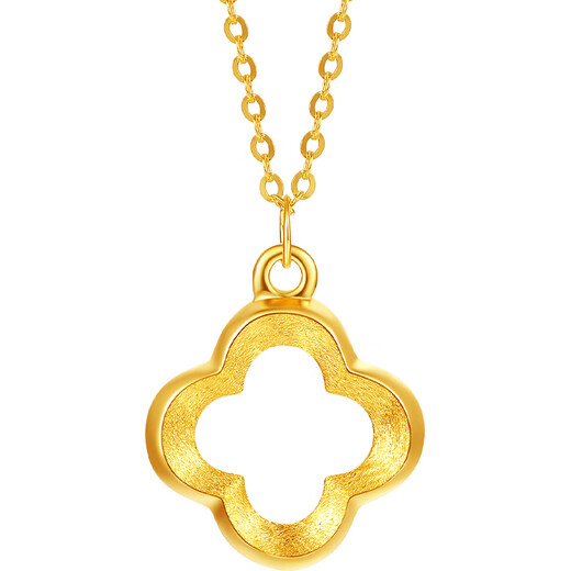 Saturday Fortune 18K gold necklace for women, gold four-leaf clover necklace, birthday gift C0613784 40+5cm