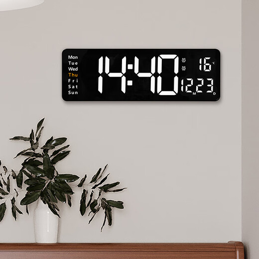 Clcey 16-дюймовый функциональный экран. Отображение часы Nordic Digital Clock Простые настенные гостиные.