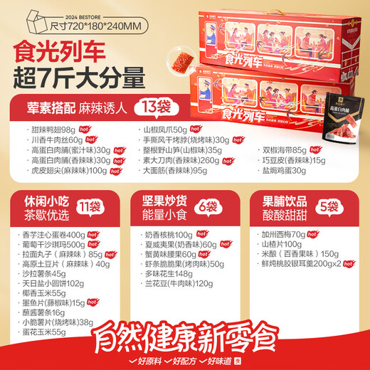 良品铺子食光列车超大巨型零食送女友送孩子生日礼物礼盒 【超7斤】食光列车3527g/35袋