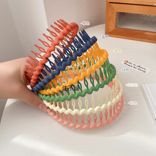 Dabuliu Zähne-resistente Nicht-Schlupf-Stirnbandmädchen Gummi Stirnband Waschen Gesicht Make-up Reparieren Haare Crushing Artefact Pressen Haarband Haartkarte Farbe 9274i Schwarzes Stirnband