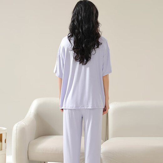 
Catman Modal pajamas for women in spring and summer cardigans for short-sleeved trousers large size women's thin home clothing suits can be worn outside 12109 M (recommended weight is 90-100 Jin [Jin equals 0.5 kg])