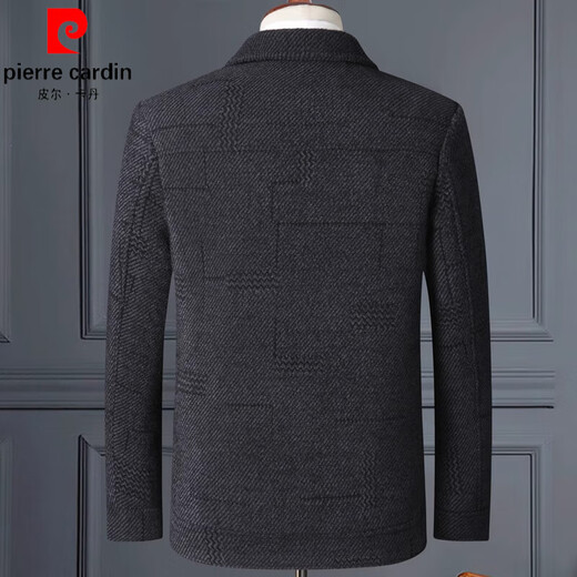 Pierre Cardin (Pierre Cardin) spring, autumn and winter middle-aged men's wool jackets, middle-aged and elderly dads' wool woolen lapel business casual jackets, gray single lining, spring and autumn models 5XL 200 recommended 190-220Jin Jin equals 0.5 kg