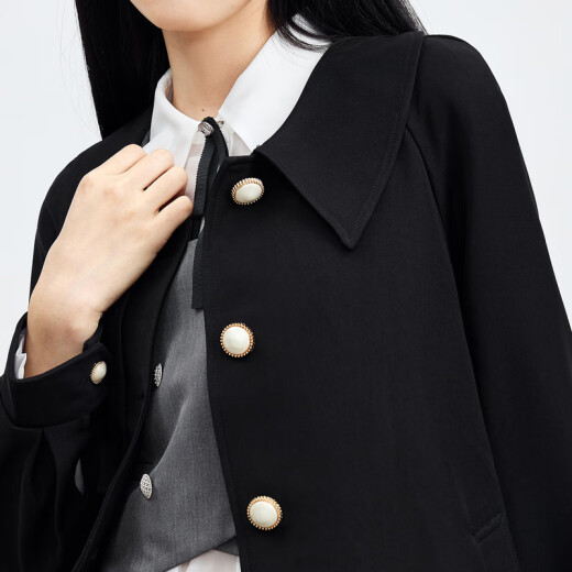 Temperamento de Qiushui Yiren Mid-longitud de viento de longitud nueva nueva chaqueta de estilo británico de alta gama retro versátil que abraza y cae