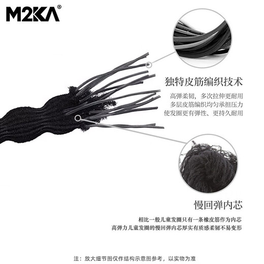 M2KA Hair Tie for Women with High Ponytail New Hair Rope High Elasticity Durable Rubber Band High-Level Sports Traceless Headband Invisible and Traceless Doudou Hair Tie Black Beads*5