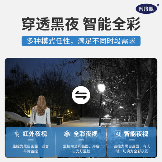 
Network eye high-definition solar camera outdoor waterproof zoom monitor home use 360 ​​degrees no dead angle with night vision panoramic full color night vision tracking outdoor 4g network mobile phone remote [4G solar panel] 108x zoom + see clearly 1 km + 128G
