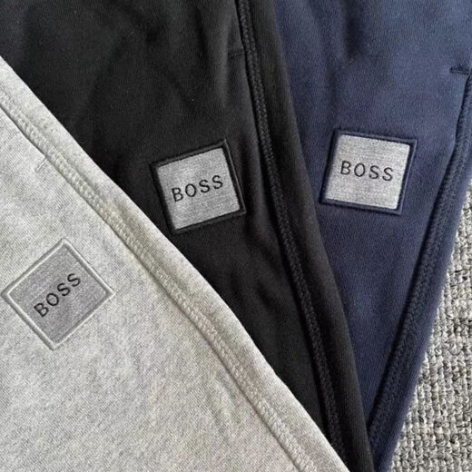 BOSS new men's sports casual long sweatpants drawstring sweatpants casual all-match pants for men navy blue S