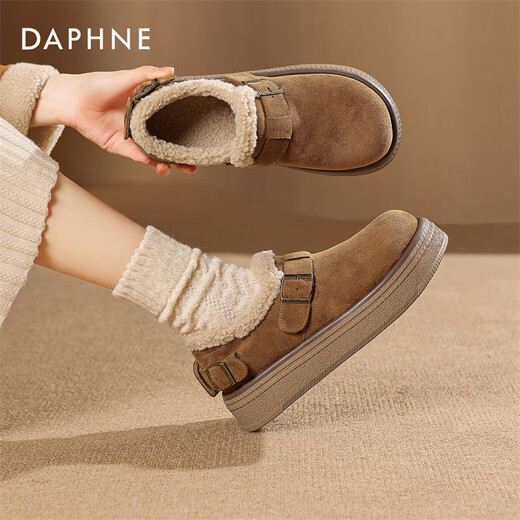 Daphne botas de nieve con suela gruesa para mujeres 2024 otoño e invierno más terciopelo nuevo viajero retro versátiles calientes zapatos para mujeres de birken zapatos de algodón 37