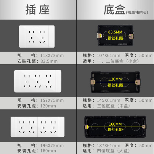 Delixi Switch Socket Panel CD691 Serie 118 Typ Drei-Position Fünf-Loch 15-Loch-Socket Panel Mode weiß
