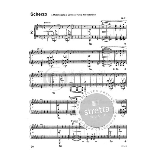 
Chopin Scherzo Piano Solo Pocket Edition Study score Non-performance score Polish national version PWM score book Fryderyk Chopin Scherzos for Piano PWM12155