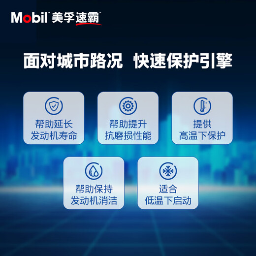 Mobil Speed 1000 Synthetic Gasoline Oil 10W-40 SN PLUS 4L Car Maintenance