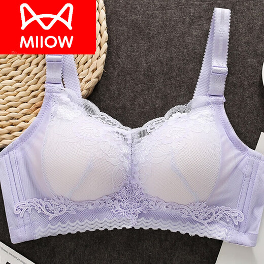 Cat Man (MiiOW) zodiac year bra without steel ring underwear for women with small breasts, thickened style, thin style, adjustable style, side breast lace, sexy big red suit, large style 75A 34B universal cup