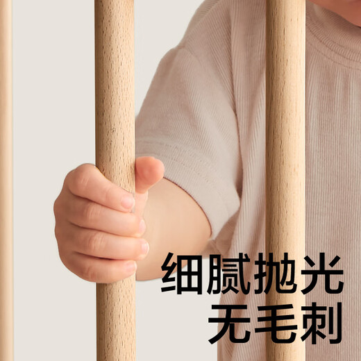 babycare蒙柯pro婴儿床+婴儿床垫4D空气纤维双面床垫+床品7件套