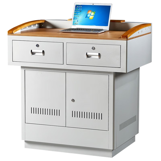 汇恒聚通 多媒体讲台钢制多功能演讲桌老师教师教室电教中控讲台桌小型 WT-05 800*680*1000mm