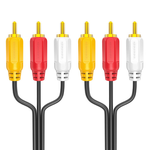 Akihabara (CHOSEAL) AV-Audio- und Video-Verbindungskabel, drei Paare von drei Lotuskopfkabeln, rotes, weißes und gelbes AV-Adapterkabel, rotes, weißes und gelbes TV-Set-Top-Box-Kabel 1,5 Meter QS0101T1D5