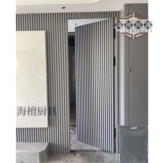 妙普乐2024新款隐形门和墙一体背景墙格栅门添越实木格栅木饰面暗门隐藏 格栅隐形门