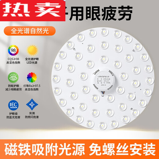 辉客映上德国进口品质全光谱护眼吸顶灯灯芯替换芯磁吸灯盘房间主卧室灯具 2只装全光谱＞9740白光-适用40-5