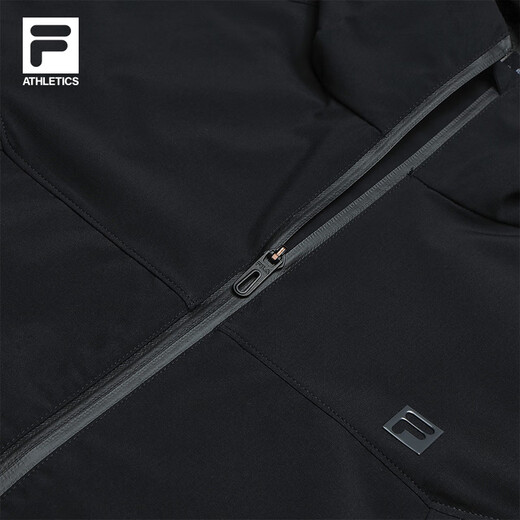 FILA Official Couple's Outdoor Jacket 2025 Autumn New Outdoor Sports Windproof Moisture Breathable Antibacterial Hooded Jacket for Men True Black-BK L 175/96A/L