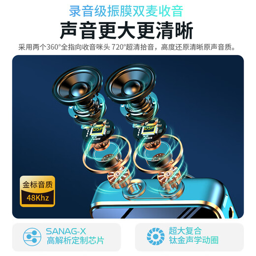 Good Shepherd Wireless Lavalier Microphone Anchor Special Live Recording Equipment Outdoor Douyin K Song Radio Wheat Video Professional Noise Reduction Microphone Mobile Phone Computer Camera One to Two