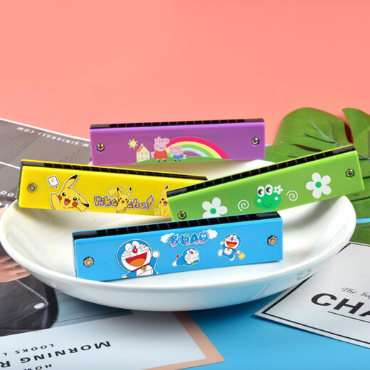 Yingtang Anfänger Mundharmonika für Kinder Spielzeug Oral Organ kleines Musikinstrument Kindergarten Baby und Mädchen Geschenk 24 Loch große Mundharmonika [Gelb]