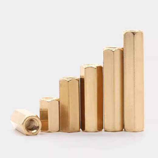 Bingneng brass isolation column copper hexagonal two-way copper column lengthened computer chassis motherboard support column through hole long nut mm M4*6 30 pcs