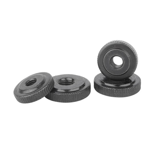 Creaby black zinc plated single layer hand screw nut GB807 nickel plated flat head knurled hand screw cap 304 material M10 (2 pieces)