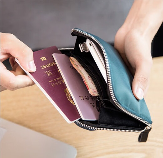 Sac de passeport Sac de permis de conduire multifonction Sac de rangement Passeport Sac de rangement étanche Sac de carte portefeuille Permis de voyages Protection de permis de conduire Blue Green Green Short