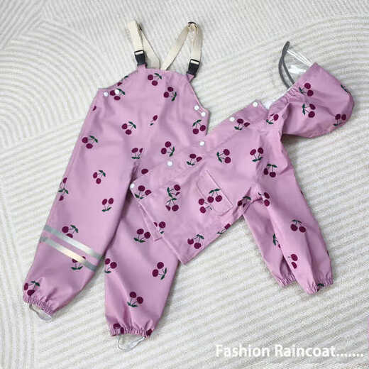 Children's raincoat kindergarten 36 years old 2024 split children's raincoat male and female baby waterproof overalls raincoat small Cherry M