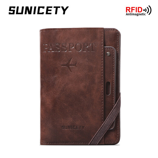 TAOMICMIC挡盗刷多功能收纳疫苗卡套证件护照包出国旅行passport S3121咖啡色