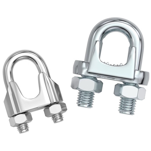Tianzhuo Hardware national standard galvanized steel wire rope chuck buckle chuck U-shaped lock buckle U-shaped fixed joint M3/4/5/6/8/10mm cold-dip galvanized M8 (suitable for 8mm steel wire rope) 5 pieces