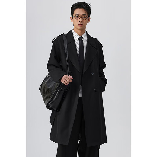 W2X2025 Spring New Windbreaker para hombres con revestimiento de cintura a medio de longitud media