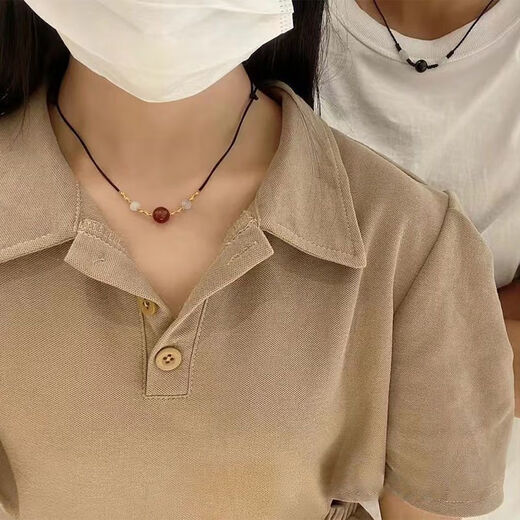 Zhou Dasheng Transport Bead Necklace Red Agate Bracelet Good Lucky Peaceful Couple Bracelet Gift M1421 Gold Line Red Agate Necklace