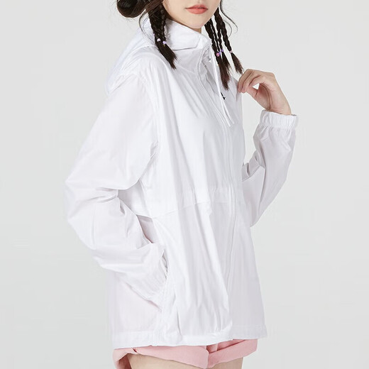 耐克（NIKE）官方网舰店外套女装 春季新款透气休闲防晒宽松连帽运动风衣 DM6180-100 L